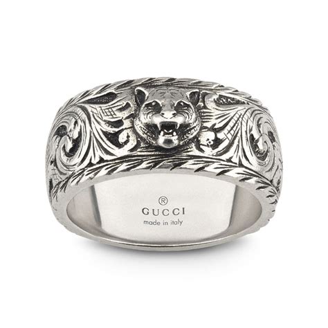 gucci thin feline ring|gucci feline head ring.